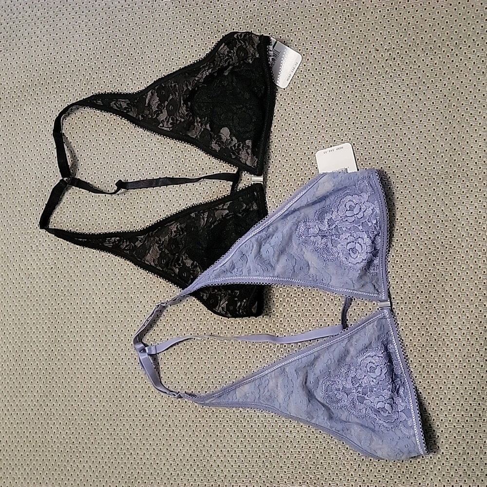 NWT Free People Lace Halter Front Close Bras Size:L